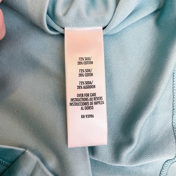 NWT Casual Corner aqua blue lined tank top sz. XL | cotton/ silk blend - Picture 6 of 6